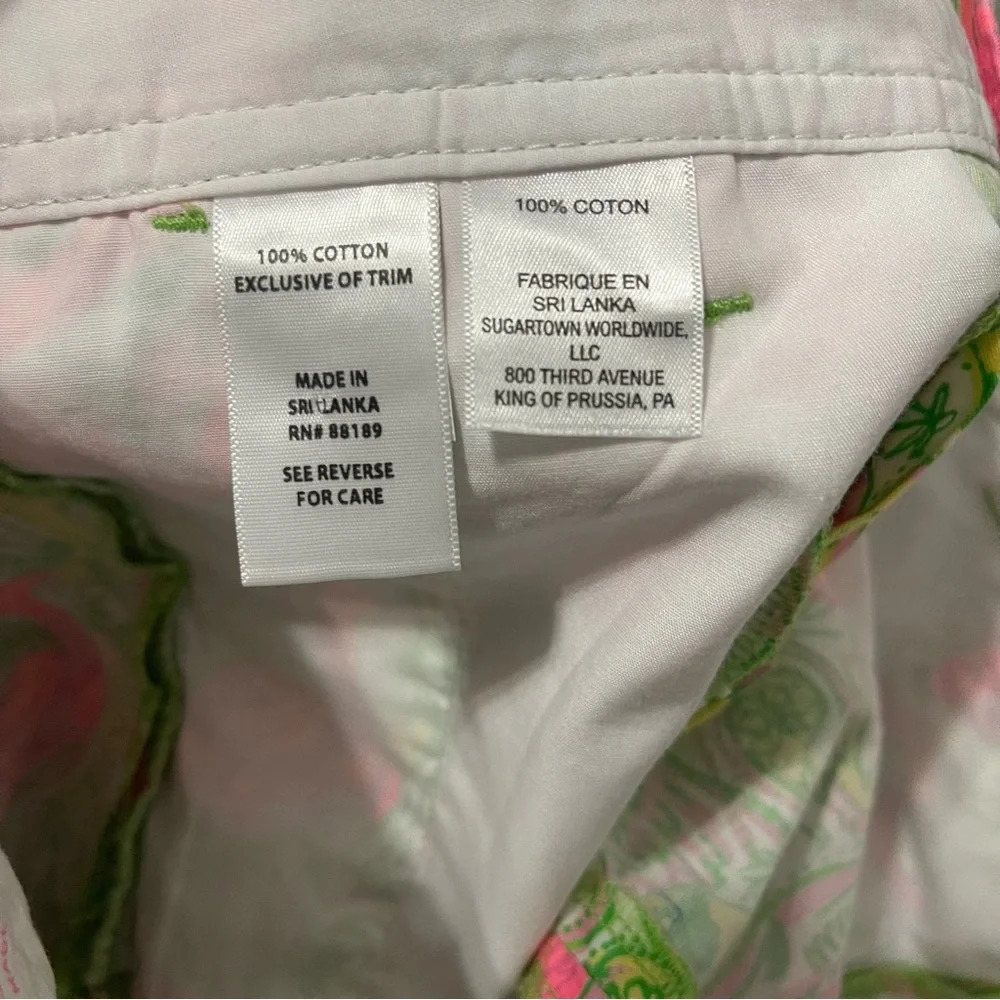 Lilly Pulitzer Green and Pink Bermuda Shorts Resort Style - Picture 5 of 9